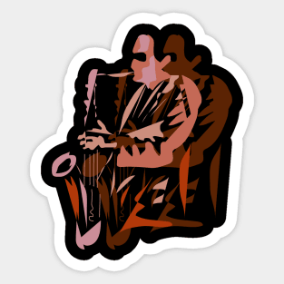 Saxophone Musician Modern Art Style Sticker